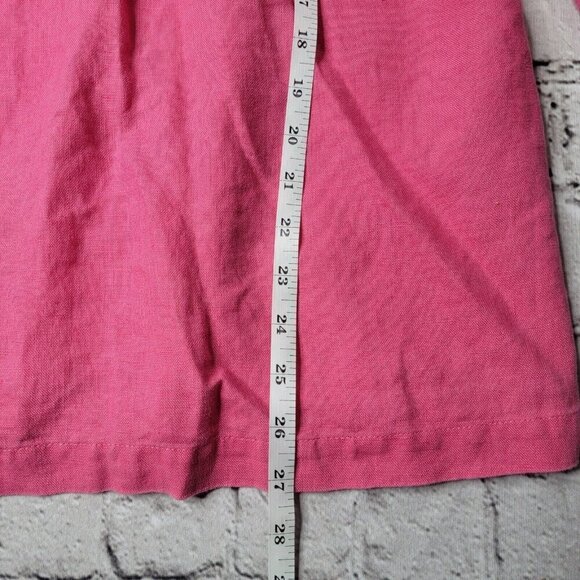 Vintage Chico's 100% Linen Pink Half Sleeve Button Up Collared Blouse Size 1 - Picture 9 of 9